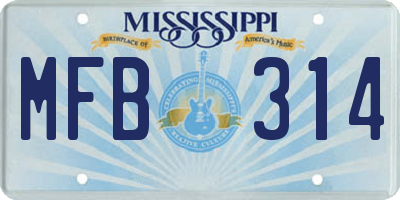 MS license plate MFB314