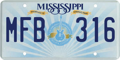 MS license plate MFB316