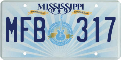MS license plate MFB317