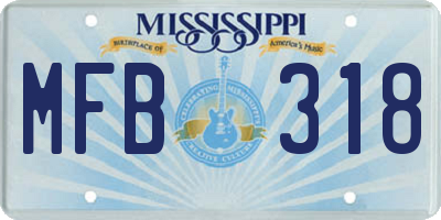MS license plate MFB318