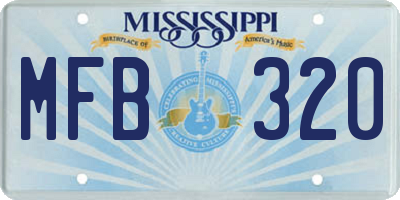 MS license plate MFB320