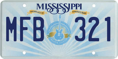 MS license plate MFB321