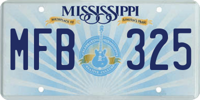 MS license plate MFB325