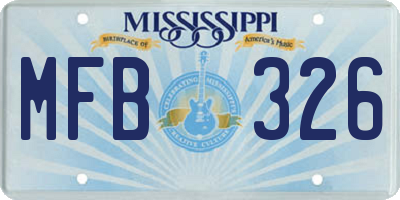 MS license plate MFB326