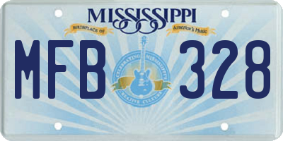 MS license plate MFB328
