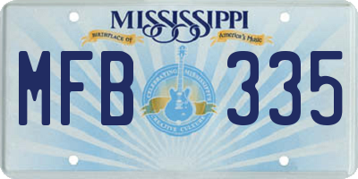 MS license plate MFB335