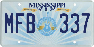 MS license plate MFB337