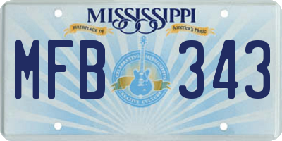 MS license plate MFB343