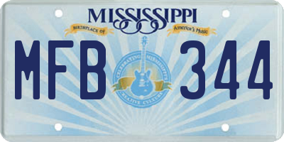 MS license plate MFB344