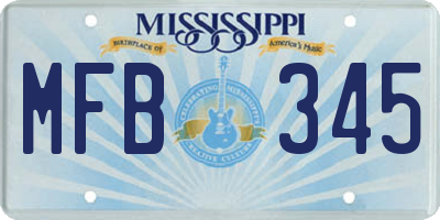 MS license plate MFB345