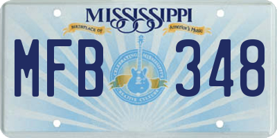 MS license plate MFB348