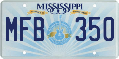 MS license plate MFB350