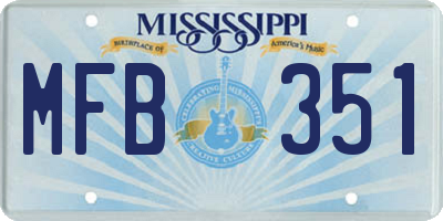 MS license plate MFB351