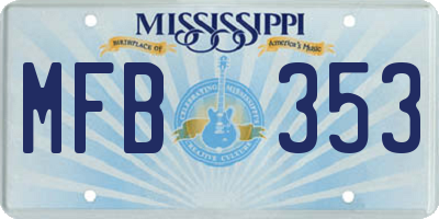 MS license plate MFB353