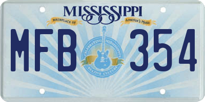 MS license plate MFB354