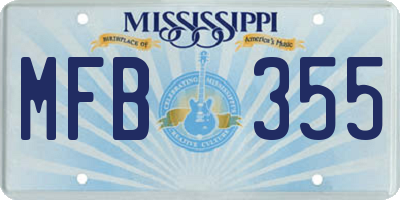 MS license plate MFB355