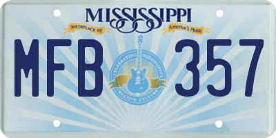MS license plate MFB357