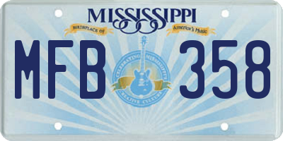 MS license plate MFB358
