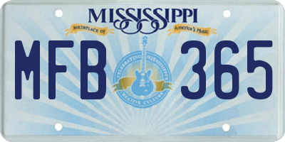 MS license plate MFB365