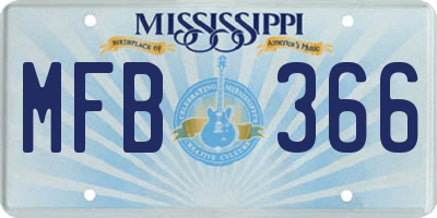 MS license plate MFB366
