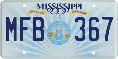 MS license plate MFB367