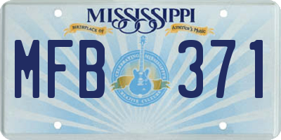 MS license plate MFB371