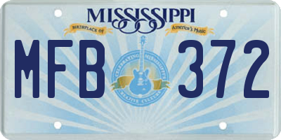 MS license plate MFB372