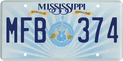 MS license plate MFB374