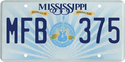 MS license plate MFB375
