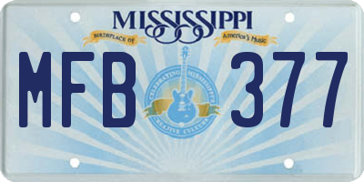 MS license plate MFB377