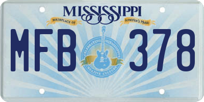 MS license plate MFB378