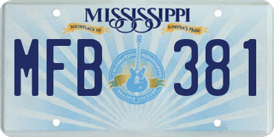 MS license plate MFB381