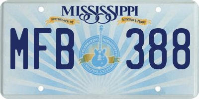 MS license plate MFB388