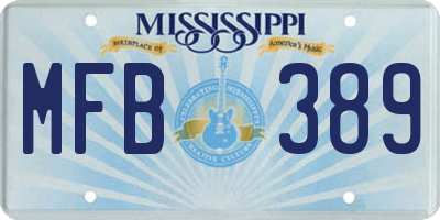 MS license plate MFB389