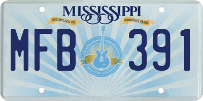 MS license plate MFB391