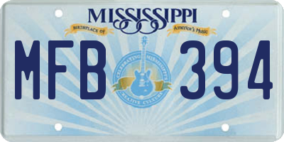 MS license plate MFB394