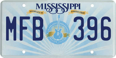 MS license plate MFB396