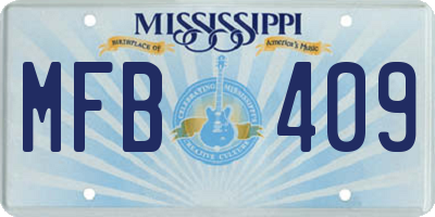 MS license plate MFB409