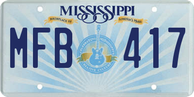 MS license plate MFB417