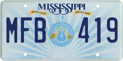 MS license plate MFB419