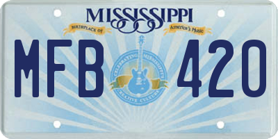 MS license plate MFB420
