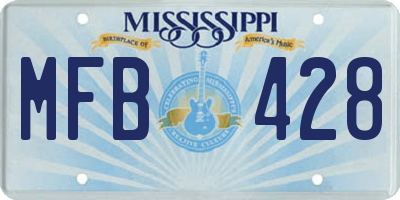 MS license plate MFB428