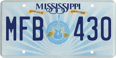 MS license plate MFB430