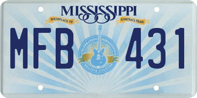 MS license plate MFB431
