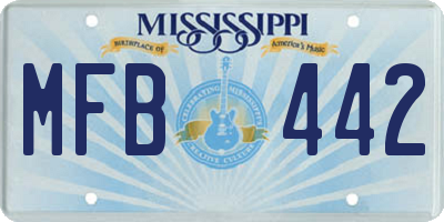 MS license plate MFB442
