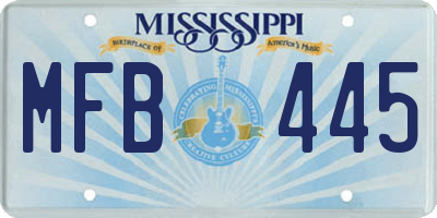 MS license plate MFB445
