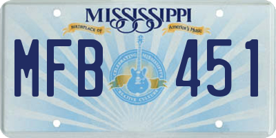 MS license plate MFB451