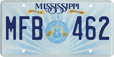 MS license plate MFB462
