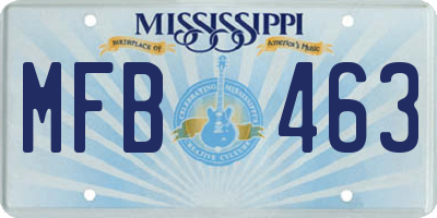 MS license plate MFB463
