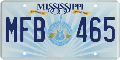 MS license plate MFB465